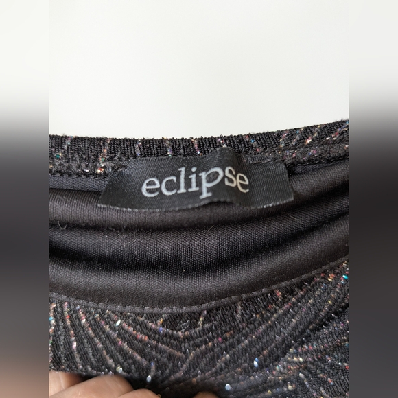 Y2K Mini Slip Dress Black Sparkle Starburst Pattern Size Small Celestial Fairy - Picture 5 of 8